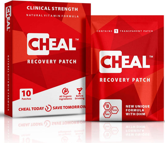 10 Pack of Individually Wrapped CHEAL Recovery Patches for Better Mornings - Clear Party Patches