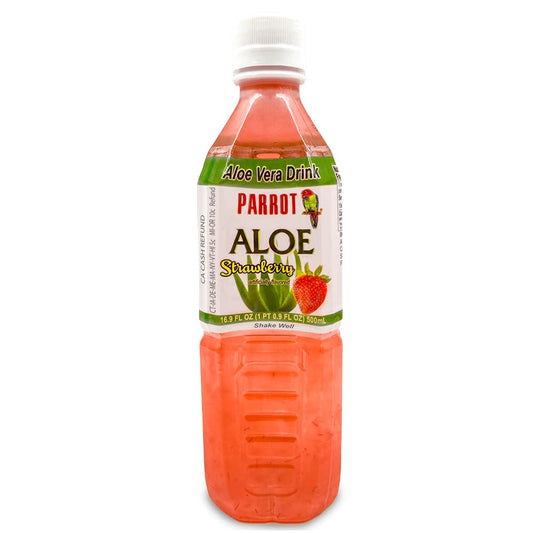 10-Pack Parrot Brand Aloe Strawberry Drink 16.9 fl.oz.