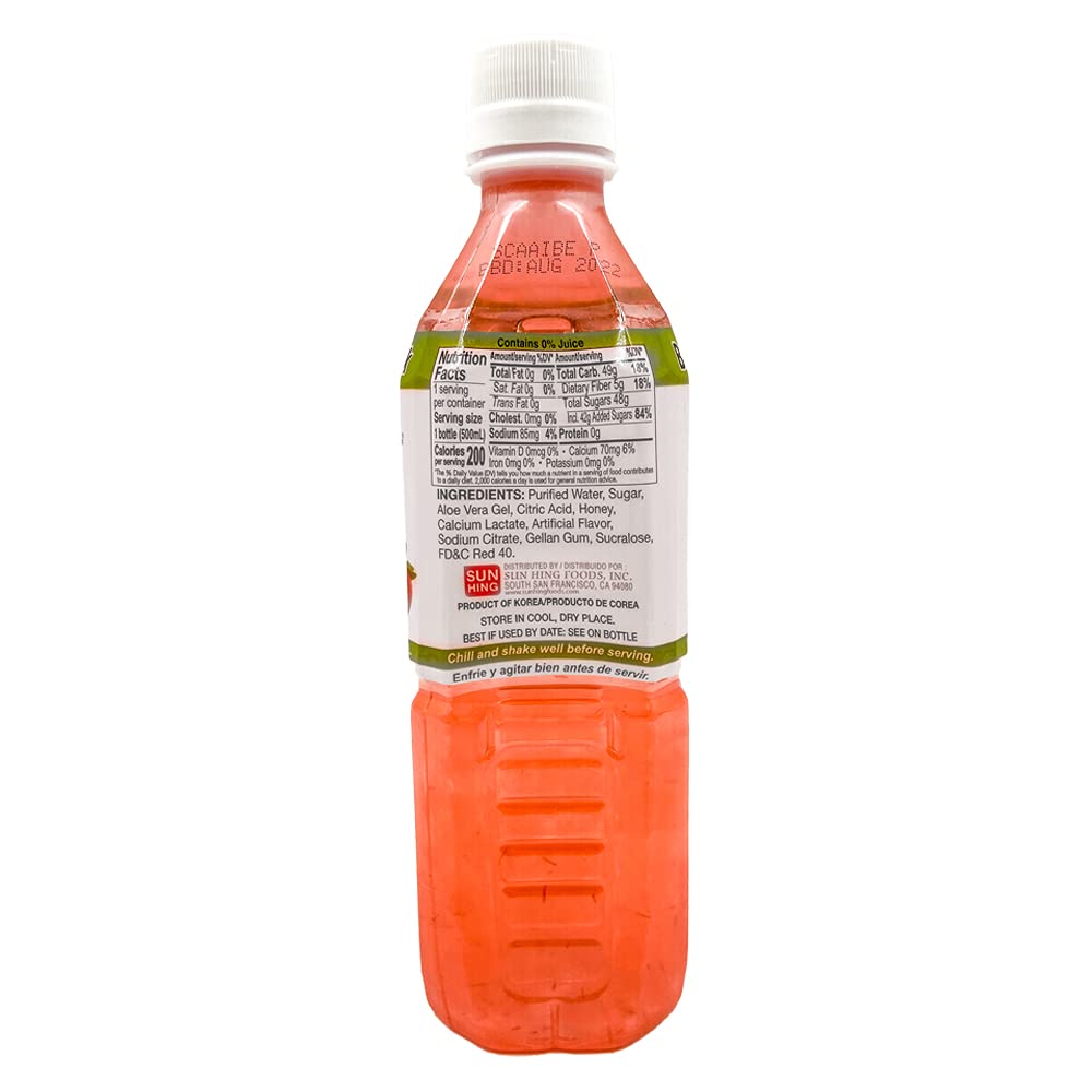 10-Pack Parrot Brand Aloe Strawberry Drink 16.9 fl.oz.