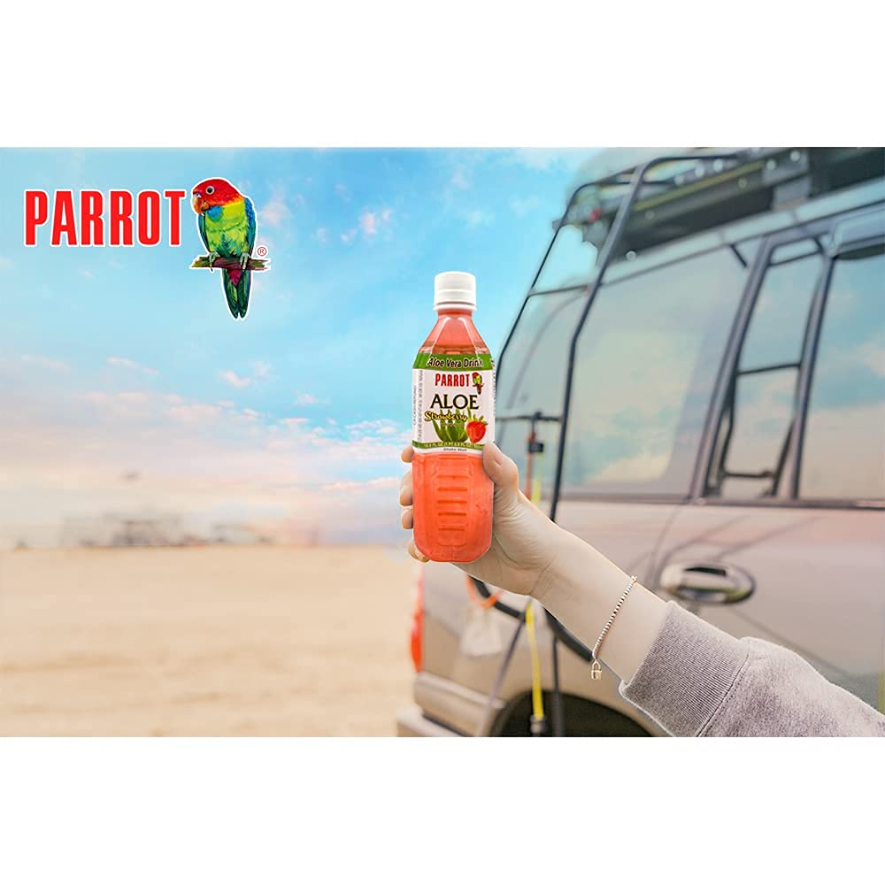 10-Pack Parrot Brand Aloe Strawberry Drink 16.9 fl.oz.