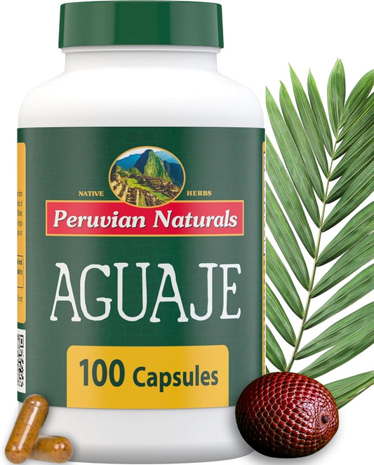 100 Aguaje Capsules for Women - Natural Curves & Hormone Balance Supplement with Buriti Fruit - Non-GMO & Vegan - Peruvian Naturals