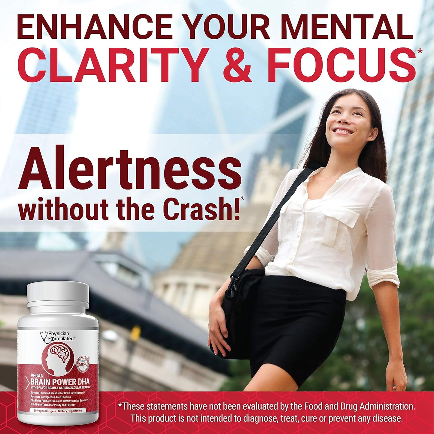 100% Algae-Based Vegan DHA for Brain & Prenatal Support with Astaxanthin - No Carrageenan or Vegetable Oil