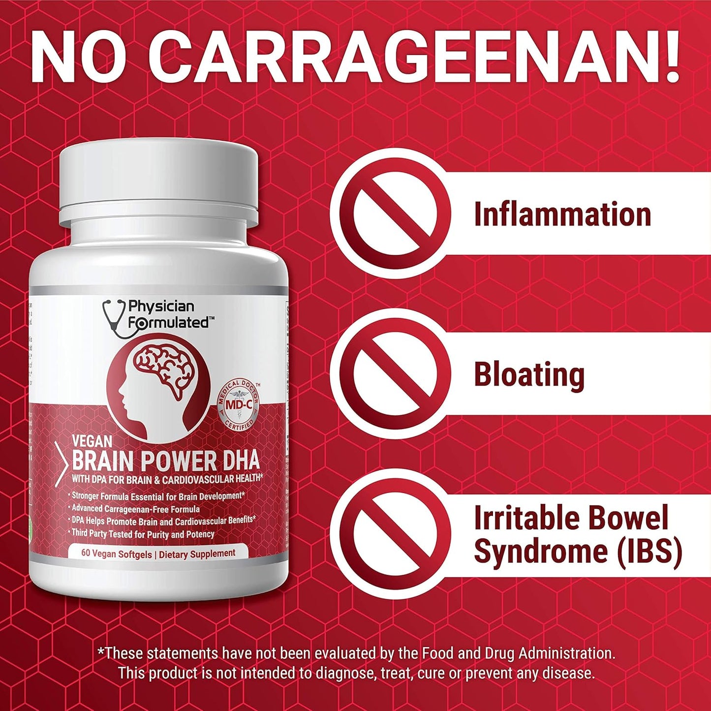 100% Algae-Based Vegan DHA for Brain & Prenatal Support with Astaxanthin - No Carrageenan or Vegetable Oil