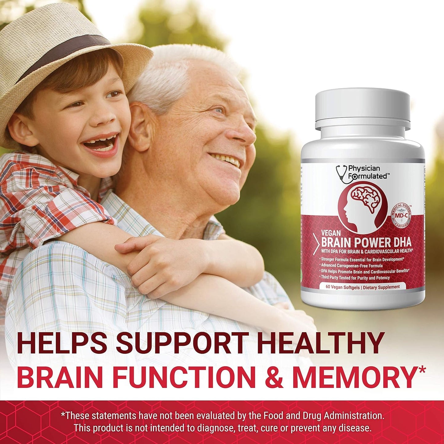100% Algae-Based Vegan DHA for Brain & Prenatal Support with Astaxanthin - No Carrageenan or Vegetable Oil