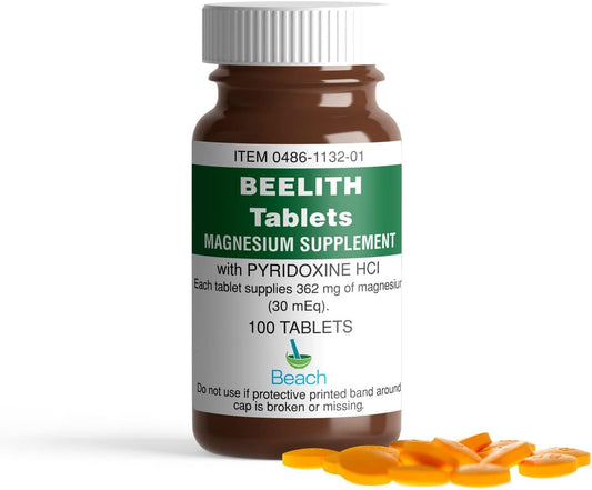 100 Beelith Tablets with Magnesium and Pyridoxine HCL Supplement
