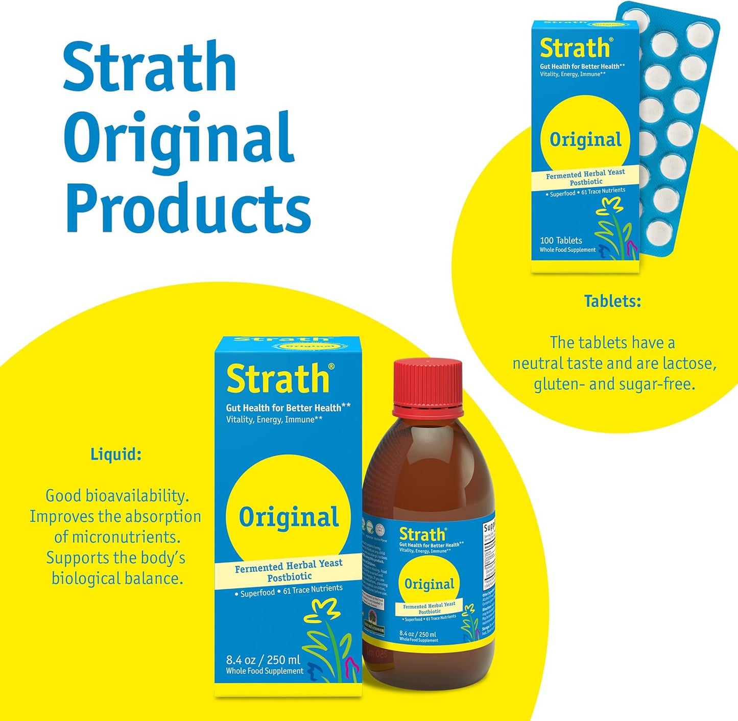 100 Bio-Strath Strath with Magnesium Herbal Yeast Postbiotic Tablets | Immune Support | Wellness Boost | Non-GMO, Gluten-Free, Sugar-Free, Vegan, Kosher