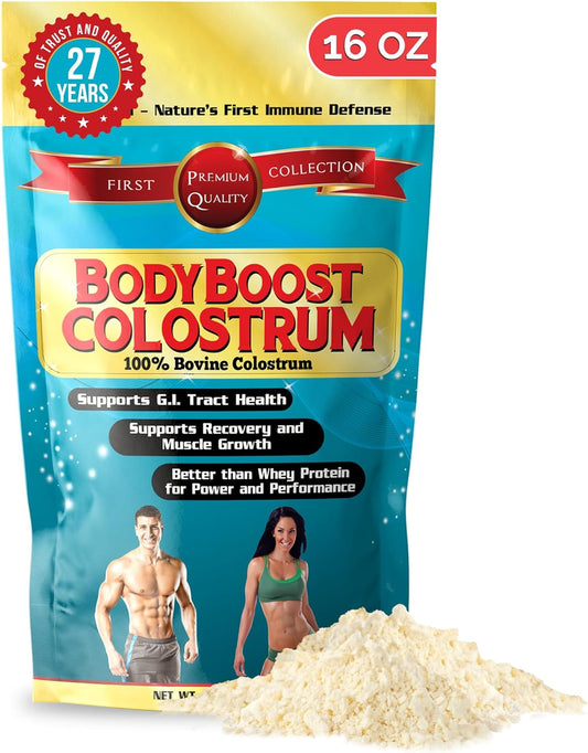 100% Bovine Colostrum Powder, Immune Booster with Immunoglobulin & Lactoferrin - Grass Fed Colostrum for Gut Health - 16 oz
