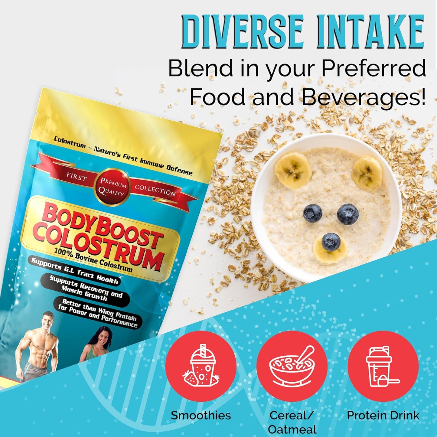 100% Bovine Colostrum Powder, Immune Booster with Immunoglobulin & Lactoferrin - Grass Fed Colostrum for Gut Health - 16 oz