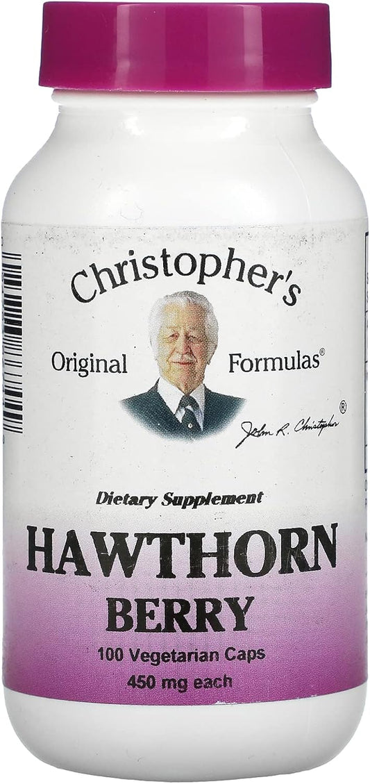 100 Capsules of Dr. Christopher's Hawthorn Berry Supplement for Heart Health