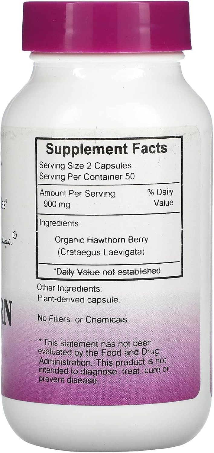 100 Capsules of Dr. Christopher's Hawthorn Berry Supplement for Heart Health