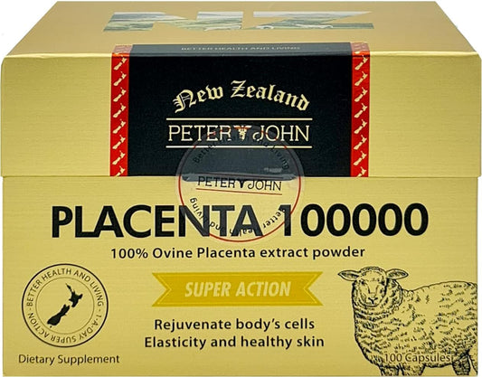 100 Capsules of HEALTHFARM Peter John Ovine Placenta 100000 - High Quality Supplement for Health