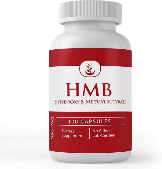 100 Capsules of HMB with Pure Ingredients, No Additives or Fillers - Lab Verified