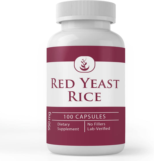 100 Capsules of Lab Verified Red Yeast Rice Extract - Pure Original Ingredients with No Additives or Fillers