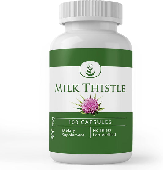 100 Capsules of Milk Thistle with Pure Original Ingredients, No Magnesium or Rice Fillers, Lab Verified
