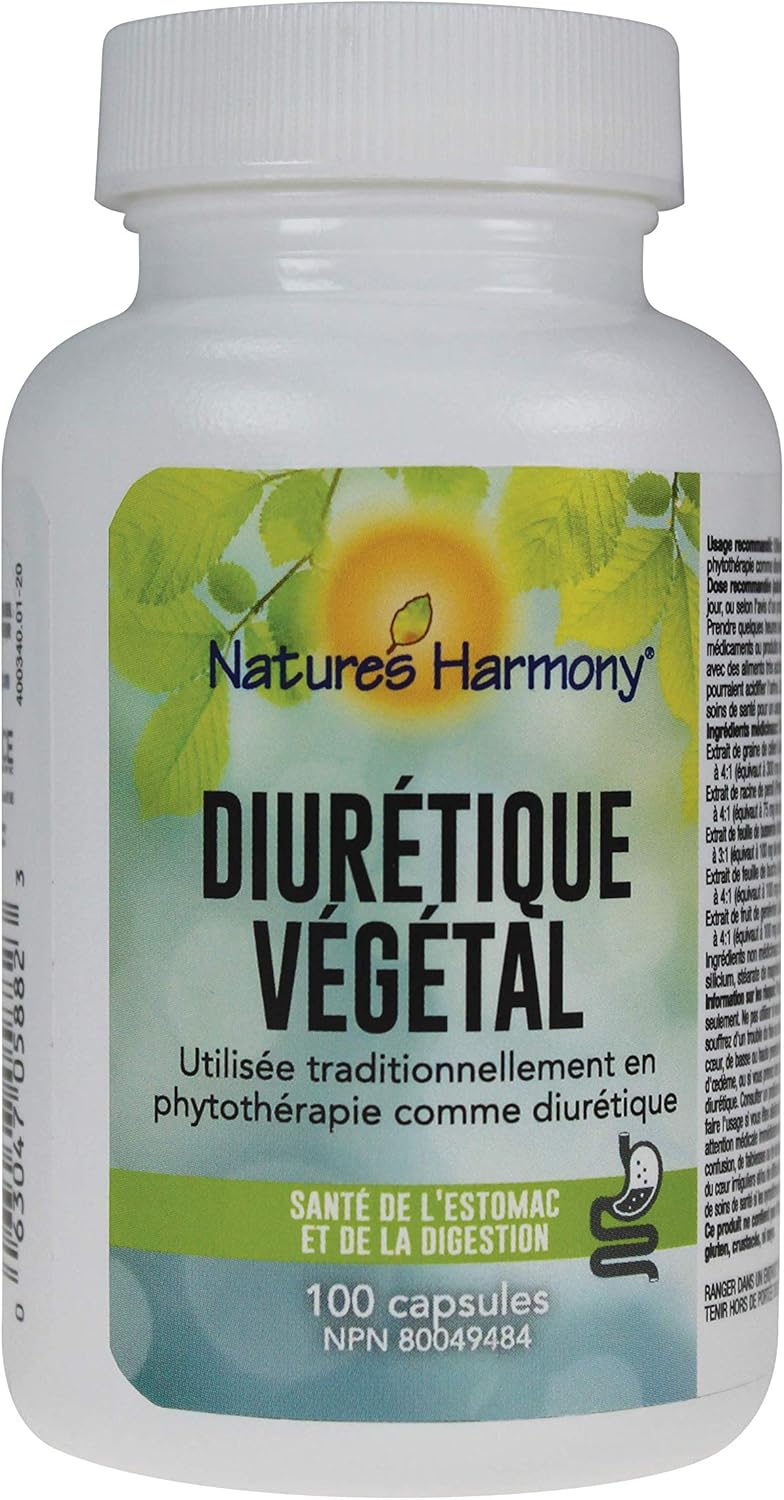 100 Capsules of Nature’s Harmony® Herbal Diuretic for Natural Water Balance and Urinary Health