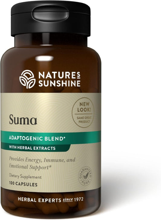 100 Capsules of Nature's Sunshine Suma Combination: Boosts Energy and Strengthens Immune System with Adaptogenic Herbs