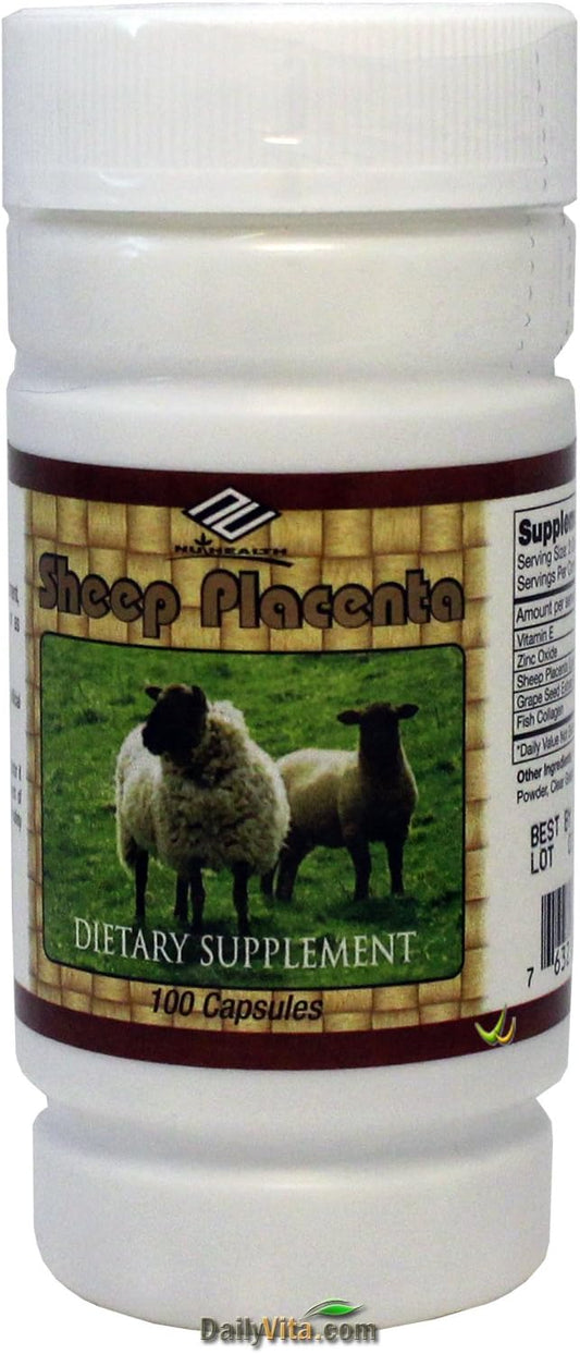 100 Capsules of Nu-Health Sheep Placenta 200mg in Lyophilized Form