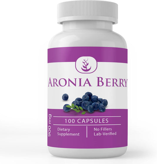 100 Capsules of Pure Aronia Berry Extract - Lab Verified, No Additives or Fillers