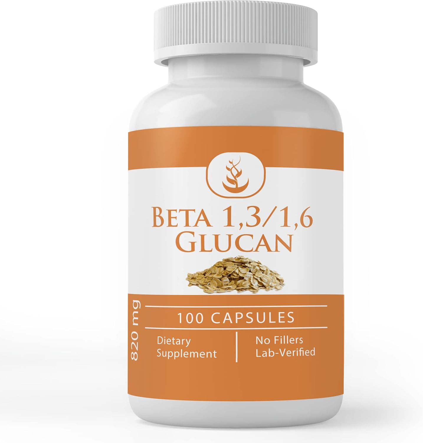 100 Capsules of Pure Beta Glucan 1,3/1,6 - Lab Verified, No Additives or Fillers