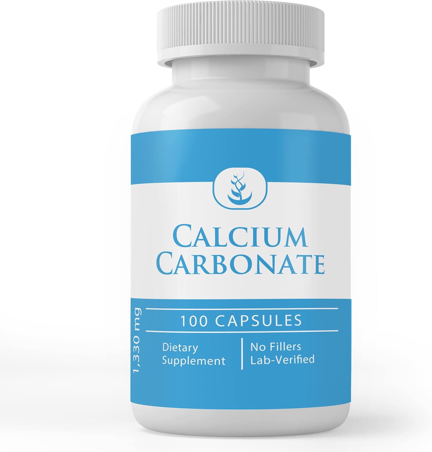 100 Capsules of Pure Calcium Carbonate with Original Ingredients - Lab Verified, No Additives or Fillers Included