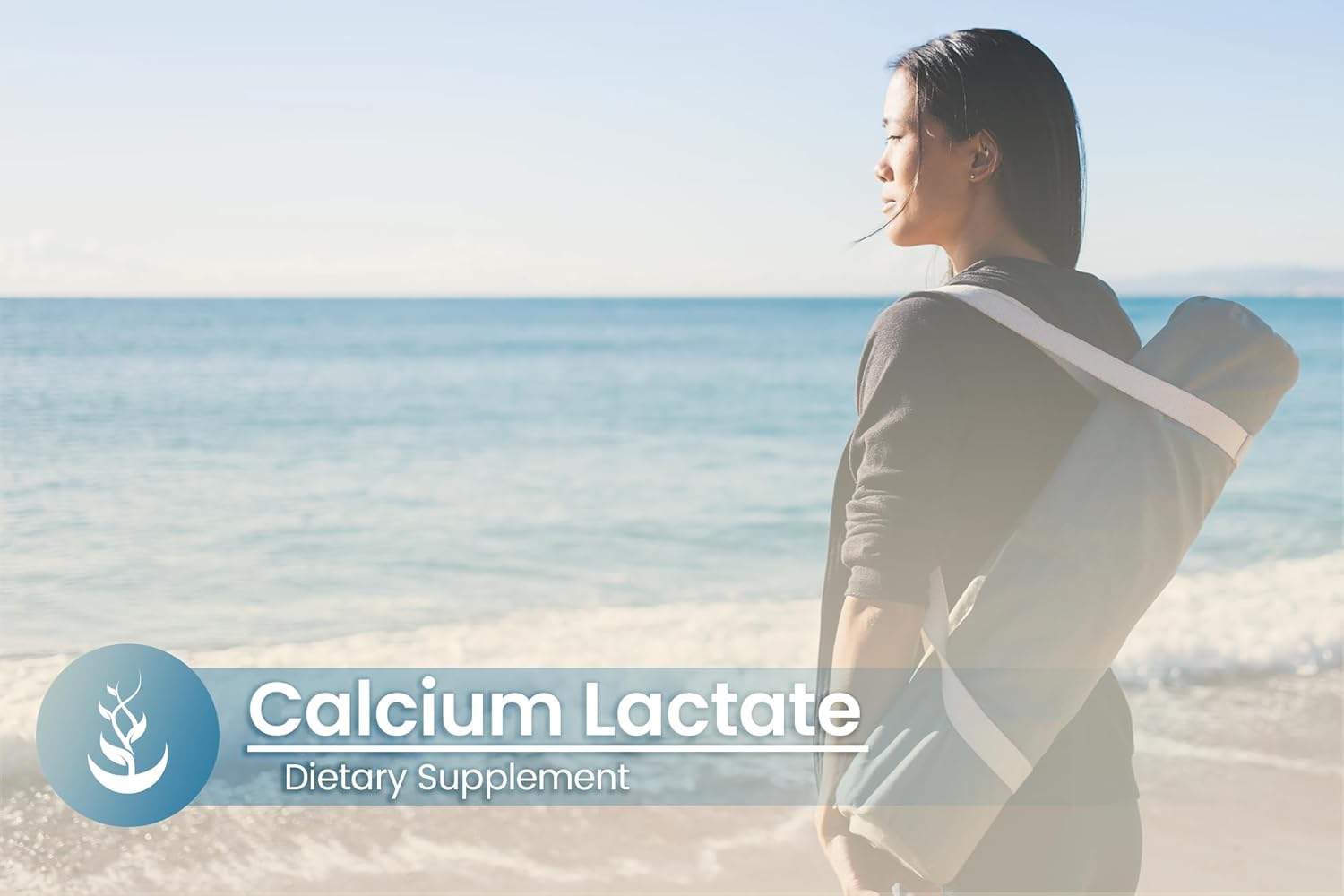 100 Capsules of Pure Calcium Lactate - No Additives, Lab Verified