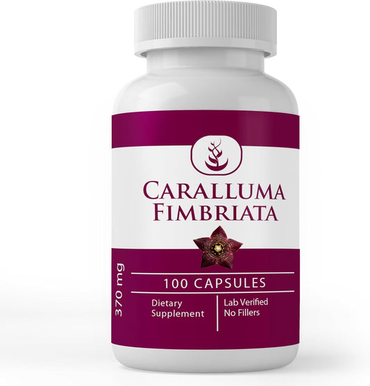 100 Capsules of Pure Caralluma Fimbriata Extract - Lab Verified, No Additives or Fillers, All-Natural Formula