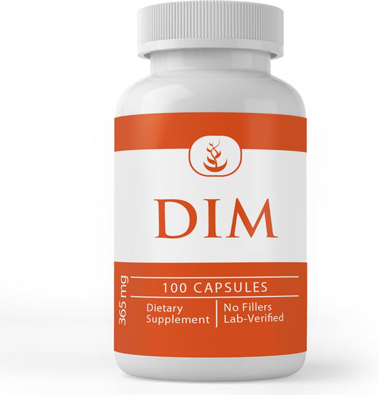 100 Capsules of Pure Diindolylmethane (DIM) with Original Ingredients - Lab Verified, No Fillers
