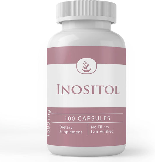 100 Capsules of Pure Inositol Supplement - No Additives, Lab Verified and Original Ingredients