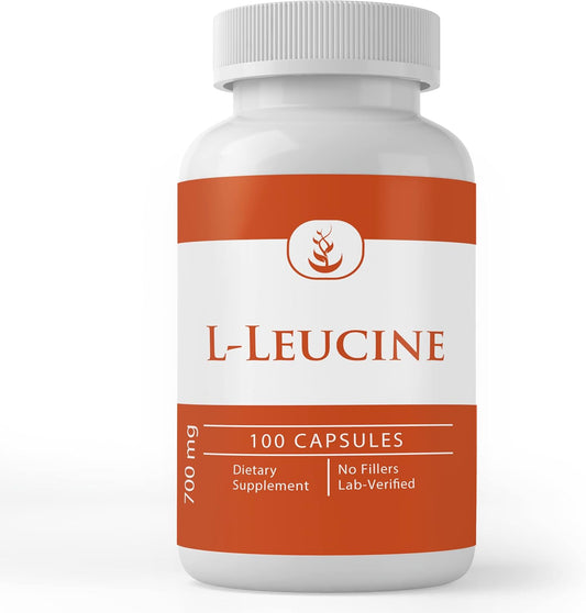 100 Capsules of Pure L-Leucine with Lab Verified Original Ingredients, No Additives or Fillers