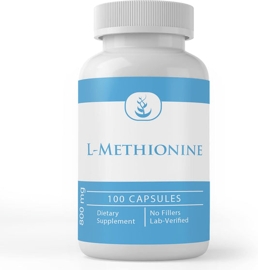 100 Capsules of Pure L-Methionine with Original Ingredients - Lab Verified, No Additives or Fillers