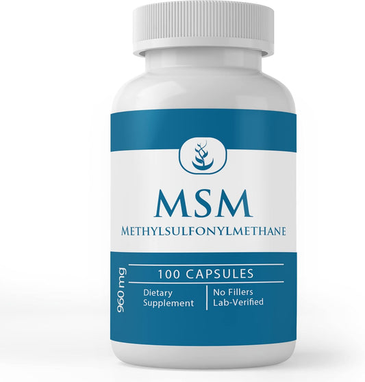 100 Capsules of Pure MSM with Original Ingredients, Lab Verified, No Additives or Fillers