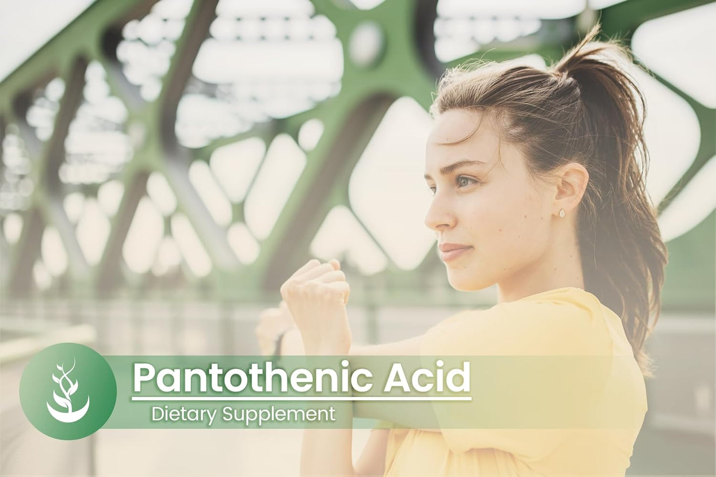 100 Capsules of Pure Pantothenic Acid with Vitamin B5 and Calcium Supplement - Original Ingredients