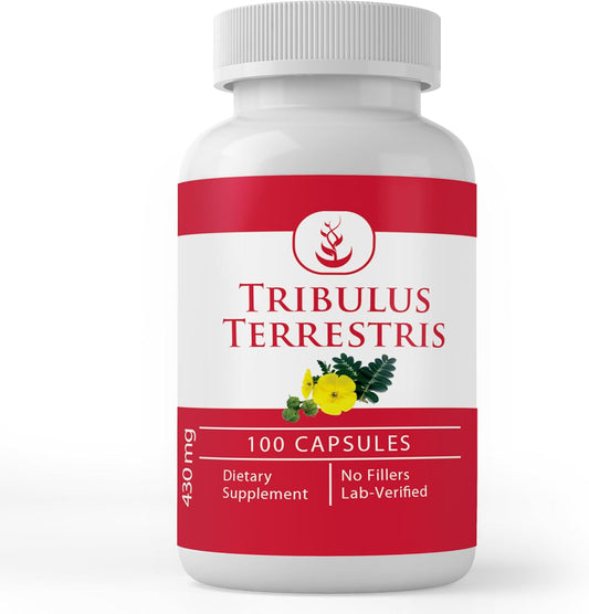 100 Capsules of Pure Tribulus Terrestris Extract - Lab Verified, No Additives or Fillers