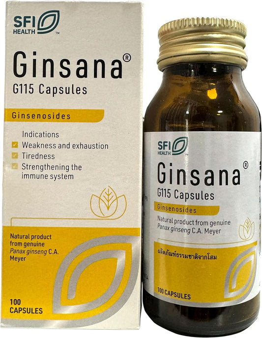 100 Capsules of SFI Health Ginsana Ginsenosides G115 for Boosting Immunity and Fighting Fatigue