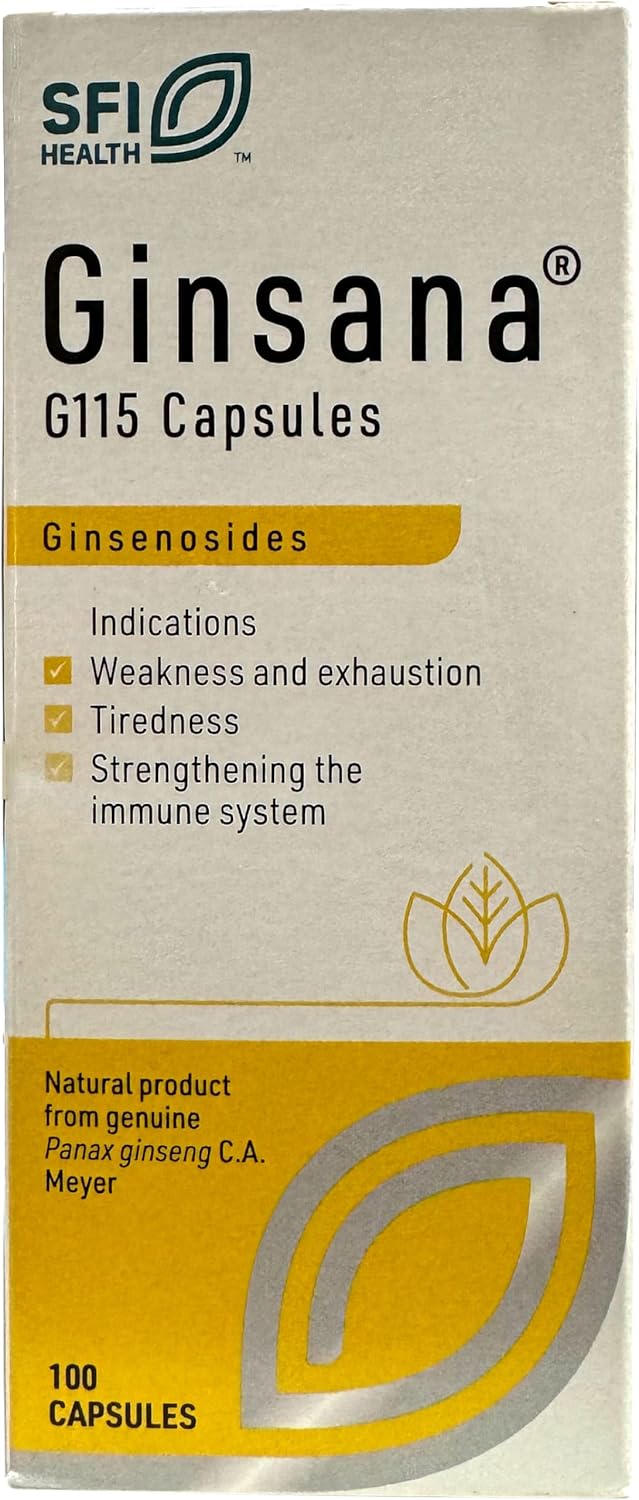 100 Capsules of SFI Health Ginsana Ginsenosides G115 for Boosting Immunity and Fighting Fatigue