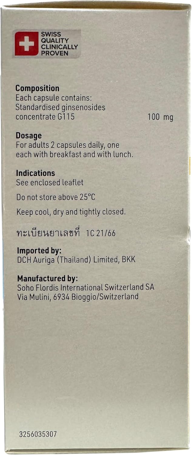 100 Capsules of SFI Health Ginsana Ginsenosides G115 for Boosting Immunity and Fighting Fatigue