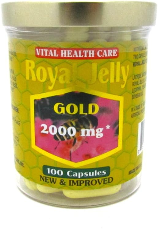 100 Capsules of Vital Health's Enhanced Super Gold Royal Jelly Formula