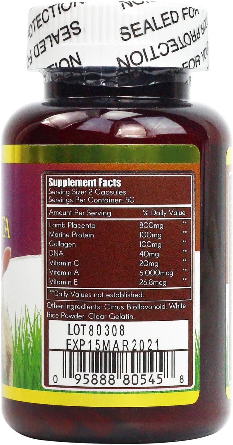 100 Capsules of Woohoo Natural Lamb Placenta DNA Supplement