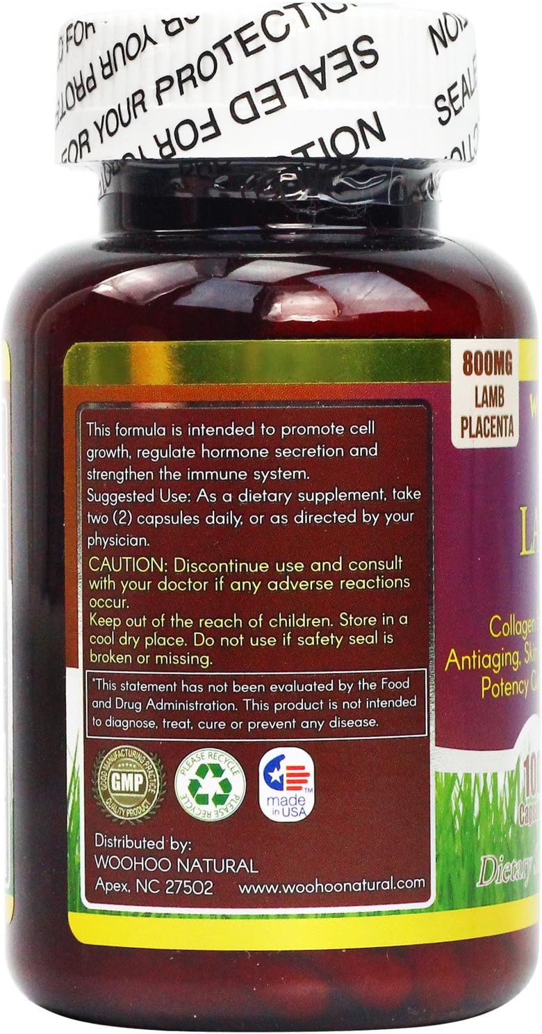 100 Capsules of Woohoo Natural Lamb Placenta DNA Supplement