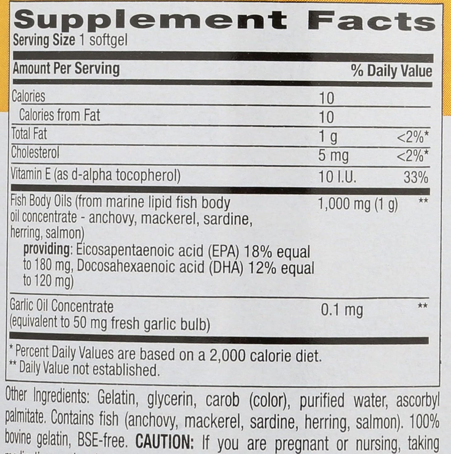 100 Count Country Life Omega 3 Fish Oil Capsules with 1000 MG Strength