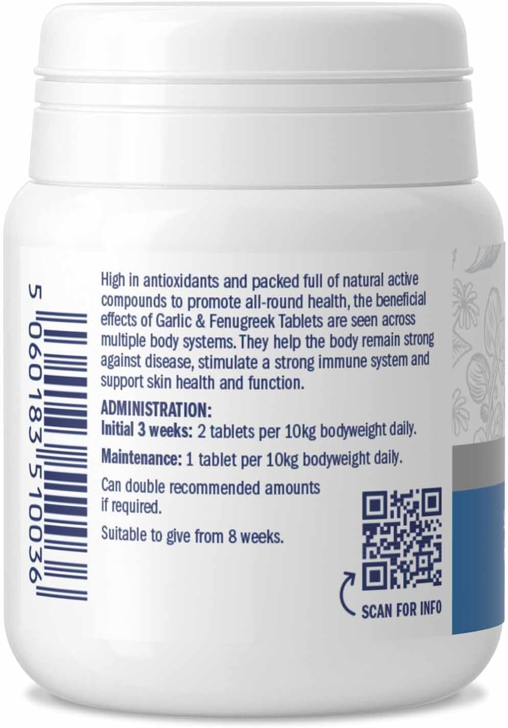 100 Count Garlic and Fenugreek Tablets for Dogs and Cats by DORWEST HERBS