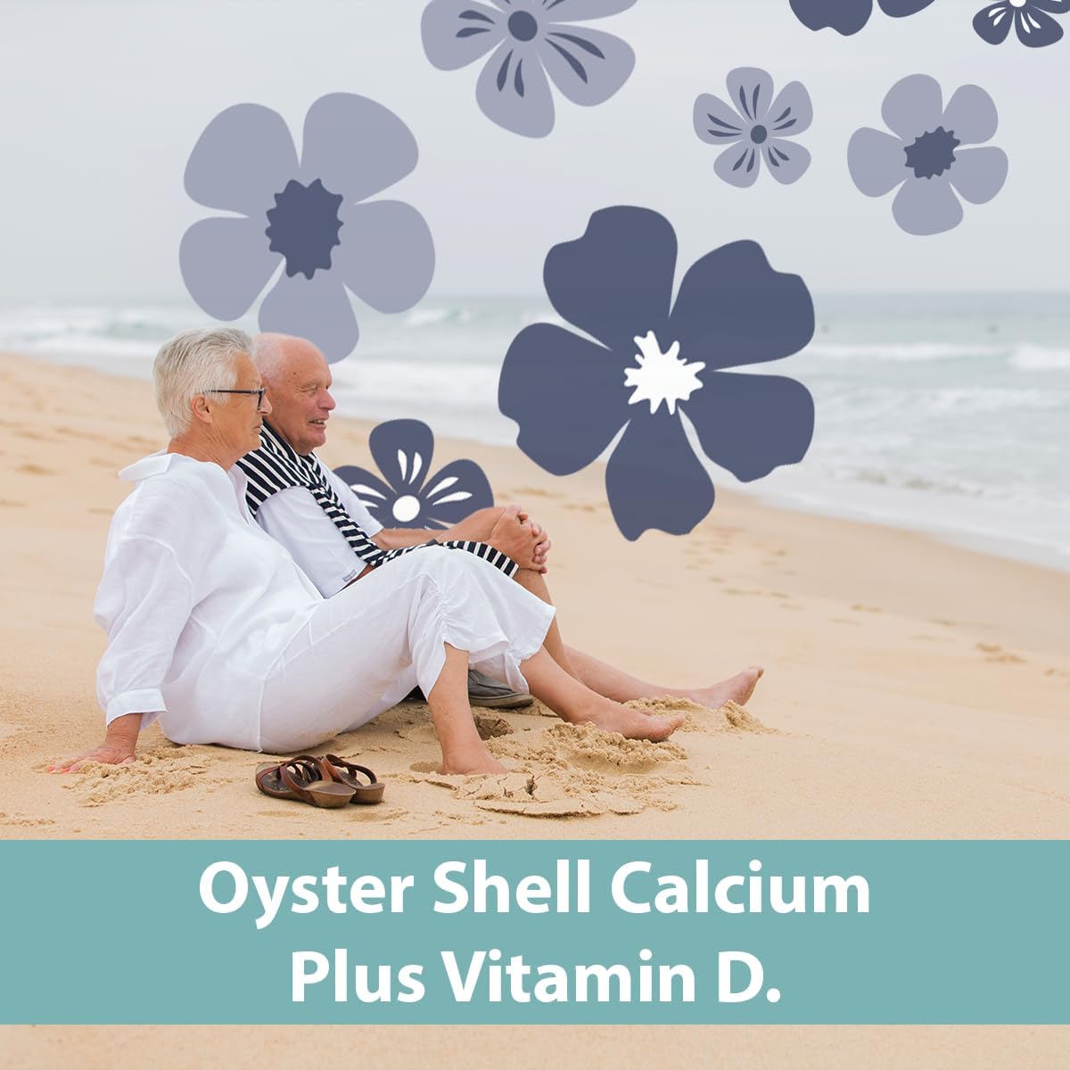 100 Count Gericare Oyster Shell Calcium 250mg and Vitamin D 125IU Tablets for Bone Health