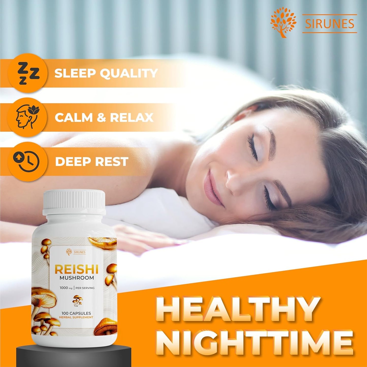 100-Count High-Strength Reishi Mushroom Capsules for Stress Relief and Immune Support - Non-GMO Superfood Supplement