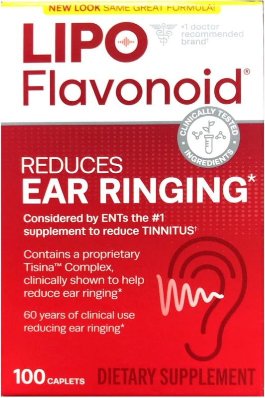 100 Count Lipo-Flavonoid Caplets Dietary Supplement for Ringing Ears