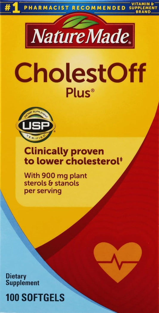 100 Count Nature Made CholestOff Plus Softgels for Heart Health Support