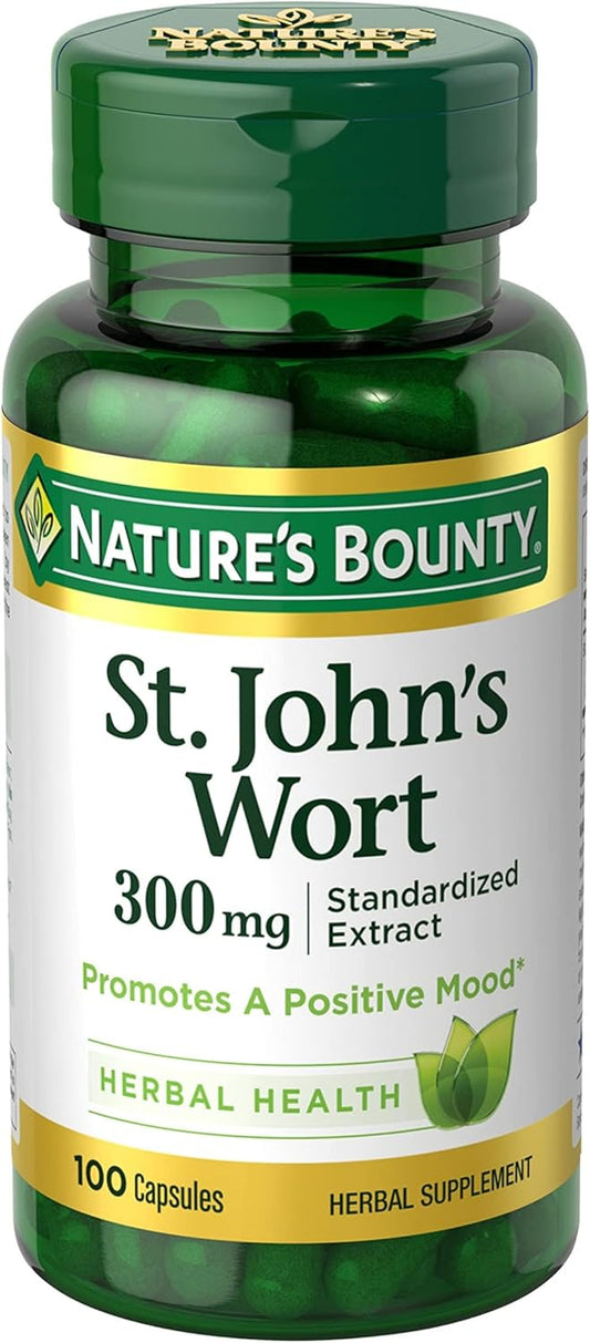 100 Count Nature's Bounty St. John's Wort Capsules, 300 mg