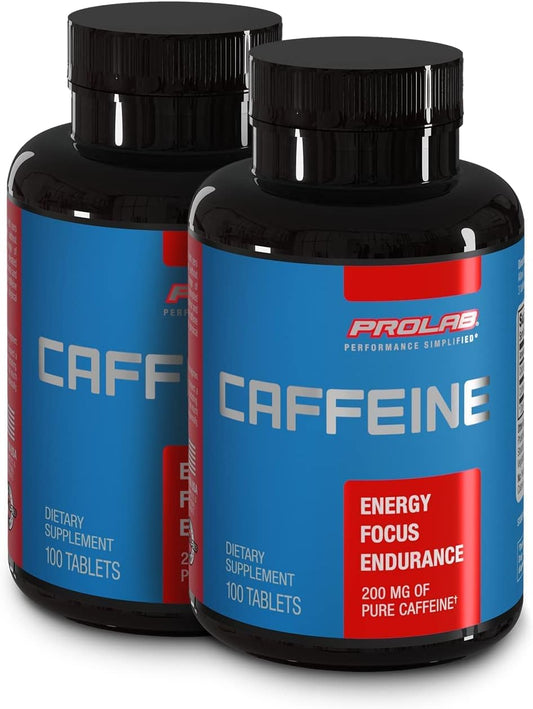 100 Count ProLab Caffeine Tablets for Energy Boost and Focus