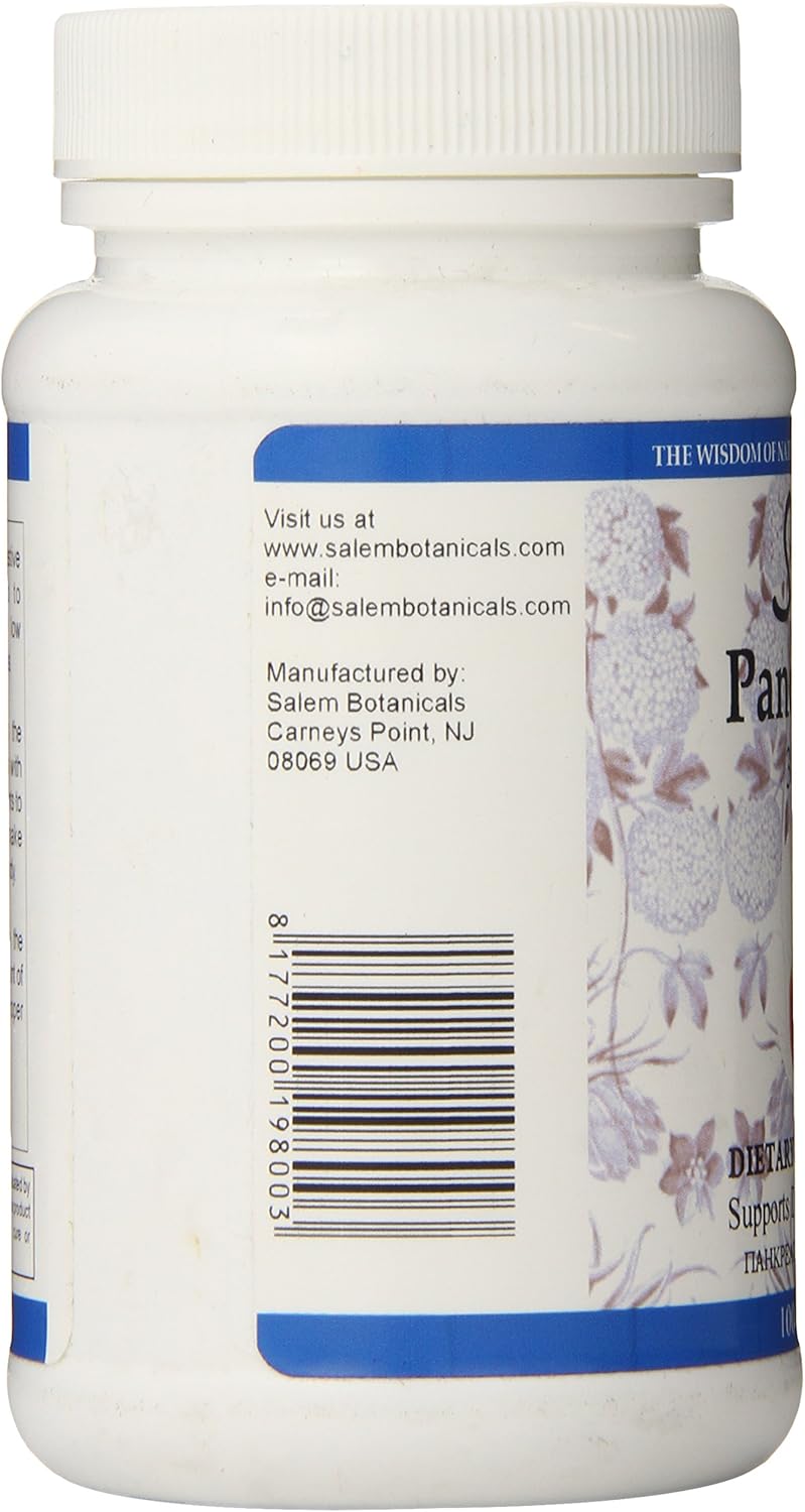 100 Count Salem Botanical Pancreatin Dietary Supplement Capsules for Digestive Health