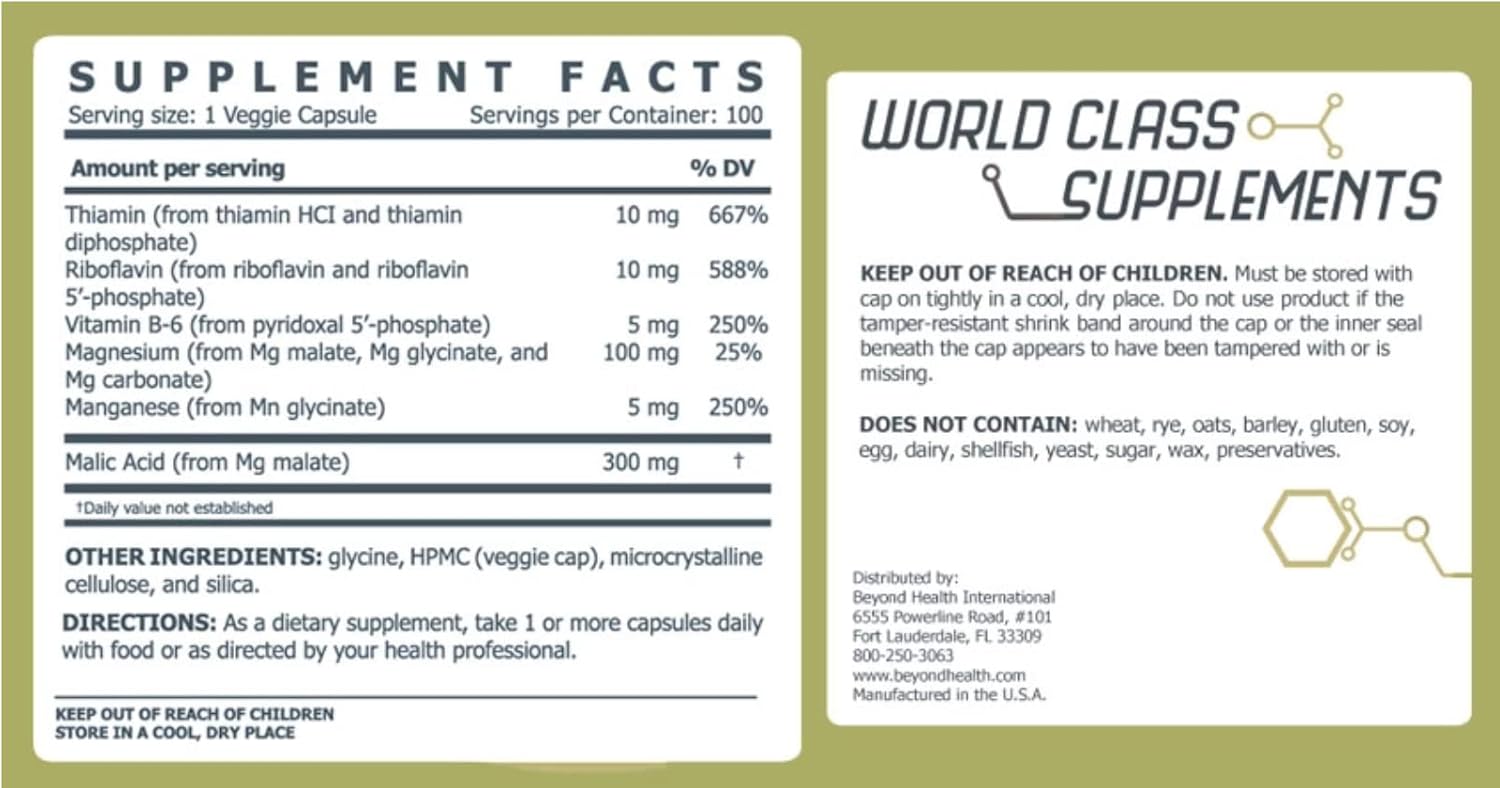 100 Ct Beyond Health Magnesium Supplement Promotes Relaxation and Wellness