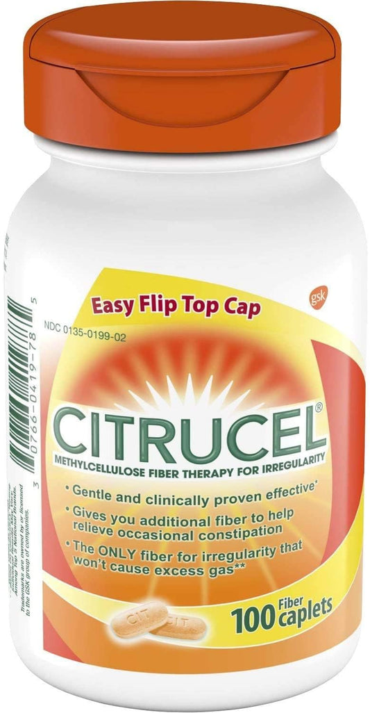 100 ct Citrucel Fiber Supplement Caplets for Digestive Health and Regularity